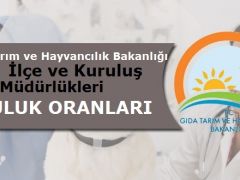 Tarım Bakanlığı 2017 Haziran Ayı Doluluk Oranları