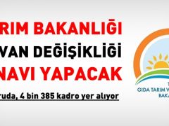 Tarım Bakanlığı unvan değişikliği duyurusu yayımladı. 4 bin 385 kadro yer alıyor